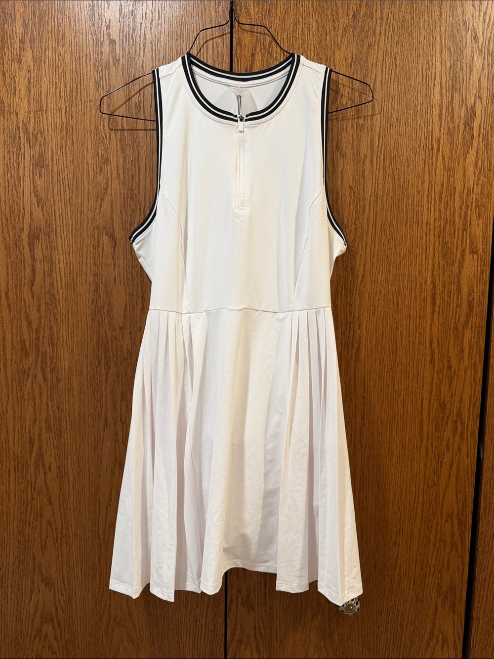 CALIA White with Black Trim Tennis Dress With Shorts NWT Size L